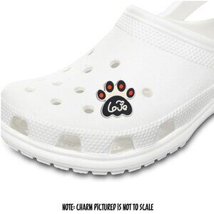 Love Dog Paw Print Black White Red Dog Paw Croc Charm